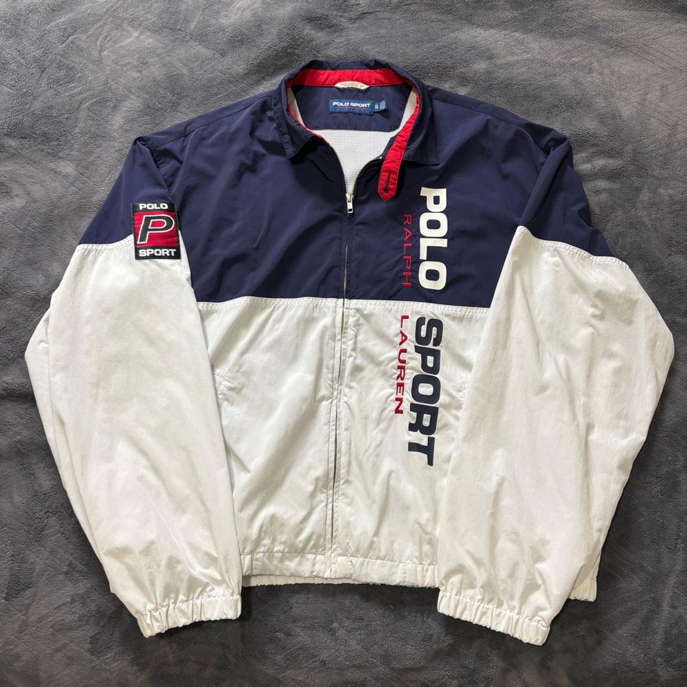Vintage 90s Polo Sport Ralph Lauren Full Zip Windbreaker Jacket Men’s XL